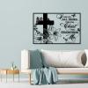 Christian Butterfly Metal Wall Art, Scripture Bible Verse Wall Decor, Floral Butterfly Cross Metal Wall Decor, Christ Faith Spiritual Artworks Framed for Living Room Bedroom (46x30 inches / 116x76 cm, Black) view 4