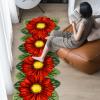 Abeigoi Sunflowers Runner Rugs,4 Red Floral Mat Floral Shaped Bath Rug Thick Washable Carpet Handmade Absorbent Shaggy Area Rugs for Bedroom Bathroom Shower/Doormat 23.6''x63'' view 3