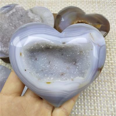 IPUDIS Specimen Healed Natural polishing Quartz Folk Crafts Agate Cluster Heart Crystal for Wedding Gifts As a Gift