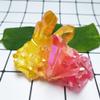 IPUDIS Crystal Cluster Natural Titanium Coating Quartz vug red and Yellow Plating Stone Flower Crystals Home Decor Beautiful Crystal view 3