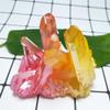 IPUDIS Crystal Cluster Natural Titanium Coating Quartz vug red and Yellow Plating Stone Flower Crystals Home Decor Beautiful Crystal view 4