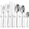 Aimilan 24 Piece Silverware Set For 4, 18 10 Stainless Steel Silverware Set, Modern Sleek Flatware Set Includes Knife/Fork/Spoon Mirror Polished, Dishwasher Safe (24 Pcs Service for 4) view 2