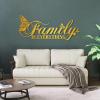 Cadeali Family Is Everything Word Sign with Butterfly Metal Wall Art, Family Signs Metal Wall Decor, Butterfly Art, Letters Quotes Sign for Indoor Outdoor Decor(31x13 inches / 78x32 cm, Gold) view 1