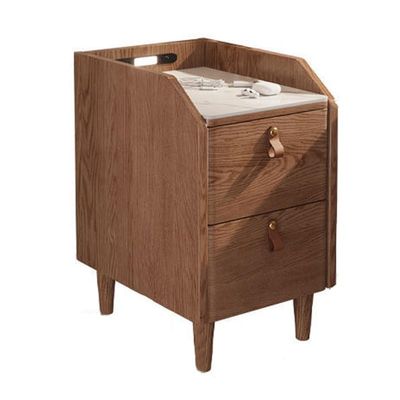 Bedside Table, Modern Nightstand with 2 Drawers, Wood Side Table, Narrow End Cabinet Table, for Living Room/Bedroom//Sofa (Color : Walnut Color, Size : 30cm)