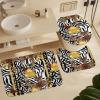ZGDPBYF Leopard Zebra Print 3 Piece Bath Mats Brown Leopard Bow Balloon Decoration Waterproof Non Slip Bath Mat Set, Washable Rug for Bathroom,-3-Piece Set view 3