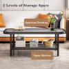 Glass Coffee Table Modern Rectangular Coffee Table 2-Tier Coffee Tables for Living Room with Storage Shelf Black Coffee Table with Sturdy Metal Legs Easy-to-Assembly for Living Room Bedroom (Size : 9 view 4