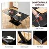 Ginxesh Modern Faux Marble Dining Table for 6-8,71'' Large Imitation Marble Grain Tempered Glass Top Kitchen Table with Black MDF Base,6 Person Dinner Table for Dining Room,Living Room,Home view 3