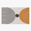 Abstract Boho Mountain Sun Area Rug, Modern Mid Century Geometry Art Soft Washable Rug, Anti-Slip Backing Decorative Rug for Living Room Bedroom Kitchen Dining Room Home Rug Laundry Room 6.6ftx5.3ft view 3
