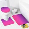 4pcs Shower Curtain Sets, Purple and Pink Ombre Design Bathroom Sets with Shower Curtain, Bath Rug, U Shaped Contour Mat & Toilet Lid Cover view 4