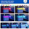 DobleCliCli LED End Table Set of 2, Modern Bedside Table with Storage, 20.5" Tall End Tables Bedroom Set of 2 with 2 Drawers, LED Furniture for Bedroom, Living Room, and Playroom, White view 3