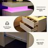 DobleCliCli LED End Table Set of 2, Modern Bedside Table with Storage, 20.5" Tall End Tables Bedroom Set of 2 with 2 Drawers, LED Furniture for Bedroom, Living Room, and Playroom, White view 4