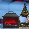Small Cozy Fireplace Lantern Traditional Realistic Log Wood Burning Flame Effect Ligh LED Charcoal Style Table LampFor Indoor & Outdoor Use(11.4''X6.1''X11.2'') view 1