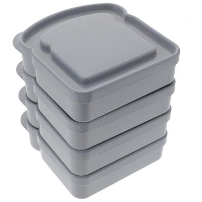 4 Pack of Sandwich Containers Reusable, Plastic Food Storage with Snap-Off for Fruit, Salad, Lunch Box Snacks and Food Storage