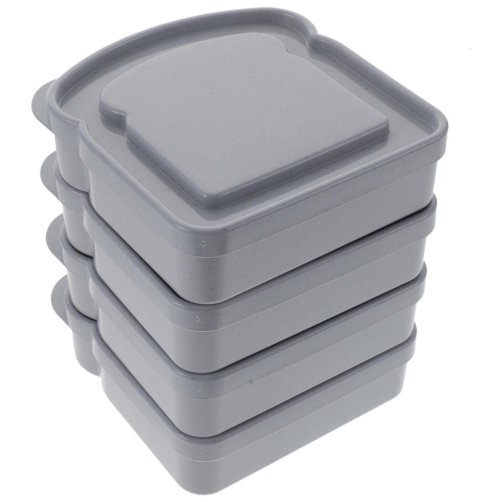 4 Pack of Sandwich Containers Reusable, Plastic Food Storage with Snap-Off for Fruit, Salad, Lunch Box Snacks and Food Storage
