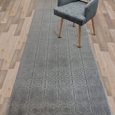 Custom Length Special Size Non-Slip Carpet Runner Rug for Long Narrow Hallways, Prevent Slippery Cold Floors, Art Grey, 25 '' X 12 '