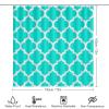 4pcs Shower Curtain Sets, Bright Aqua White Moroccan Quatrefoil Pattern Bathroom Sets with Shower Curtain, Bath Rug, U Shaped Contour Mat & Toilet Lid Cover view 2
