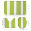 4pcs Shower Curtain Sets, Lime Green and White Striped Bathroom Sets with Shower Curtain, Bath Rug, U Shaped Contour Mat & Toilet Lid Cover view 3