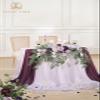 TINGE TIME Artificial Sweetheart Flower Swag with Tablecloth and Table Runner, Pack of 3 Floral Arrangement for Wedding Sweetheart Table Centerpiece Decoration (Lavender & Plum) view 3