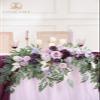 TINGE TIME Artificial Sweetheart Flower Swag with Tablecloth and Table Runner, Pack of 3 Floral Arrangement for Wedding Sweetheart Table Centerpiece Decoration (Lavender & Plum) view 4