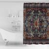 Anzona Retro Boho Waterproof Shower Curtains Set - Standard 66 x 72 Inch, Rustic Flowers Modern Geometric Abstract Art Polyester Fabric Bathroom Curtain with 12 Hooks, Bathroom Accessories, 1 Panel view 3