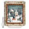 Anzona Christmas Waterproof Shower Curtains Set - Standard 66 x 72 Inch, Xmas Tree Snowman Bells Berry Winter Snowflake Polyester Fabric Bathroom Curtain with 12 Hooks, Bathroom Accessories, 1 Panel view 2