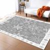 Grey Snowflake Christmas Area Rug for Living Room, Rectangular Indoor Carpet - 2' x 3', Xmas Winter Snowflake Gray Non-Skid Bathroom Mat Kitchen Runner Rugs for Bedroom view 1