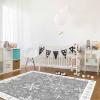 Grey Snowflake Christmas Area Rug for Living Room, Rectangular Indoor Carpet - 2' x 3', Xmas Winter Snowflake Gray Non-Skid Bathroom Mat Kitchen Runner Rugs for Bedroom view 4
