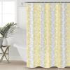 Yellow Grey Botanical Waterproof Shower Curtains Set - Extra Long 72 x 84 Inch, Pastoral Spring Summer Leaf Aesthetics Polyester Fabric Bathroom Curtain with 12 Hooks, Bathroom Accessories, 1 Panel view 1