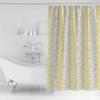 Yellow Grey Botanical Waterproof Shower Curtains Set - Extra Long 72 x 84 Inch, Pastoral Spring Summer Leaf Aesthetics Polyester Fabric Bathroom Curtain with 12 Hooks, Bathroom Accessories, 1 Panel view 3