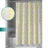 Yellow Grey Botanical Waterproof Shower Curtains Set - Extra Long 72 x 84 Inch, Pastoral Spring Summer Leaf Aesthetics Polyester Fabric Bathroom Curtain with 12 Hooks, Bathroom Accessories, 1 Panel view 4