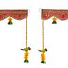 Toran Bandanwaar Hanging for Home Wall Door Temple Festival Wedding Function Party Decoration Dcor and Gifting (Red and Green) view 3