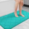 OLANLY Memory Foam Bath Mat Rug 44x24, Ultra Soft and Absorbent Bathroom Rugs, Non-Slip, Comfortable, Machine Washable Bath Carpet for Bathroom Floor, Tub, Shower and Home Decor Accessories, Teal view 1