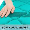 OLANLY Memory Foam Bath Mat Rug 44x24, Ultra Soft and Absorbent Bathroom Rugs, Non-Slip, Comfortable, Machine Washable Bath Carpet for Bathroom Floor, Tub, Shower and Home Decor Accessories, Teal view 2