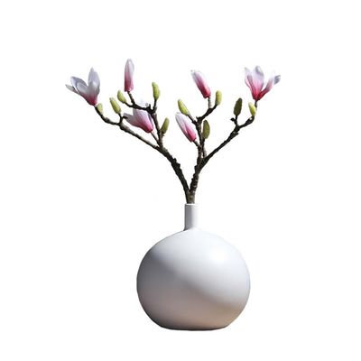 AISEER Simple Style Black and White Matte Vase Large Ceramic Bud Vase, TV Cabinet Entryway Ornament Decoration Housewarming New Home Decoration Narrow Mouth Round Flower Vase(Flowers Not Included)