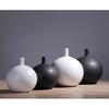 AISEER Simple Style Black and White Matte Vase Large Ceramic Bud Vase, TV Cabinet Entryway Ornament Decoration Housewarming New Home Decoration Narrow Mouth Round Flower Vase(Flowers Not Included) view 2