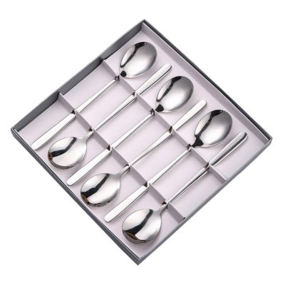 Spoons 6-piece Creative Stainless Steel Spoon Set Restaurant Household Long Round Spoon Soup Spoon Coffee Spoon For Home Kitchen Or Restaurant