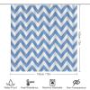 4pcs Shower Curtain Sets, Blue Chevron Zigzag Pattern Bathroom Sets with Shower Curtain, Bath Rug, U Shaped Contour Mat & Toilet Lid Cover view 2