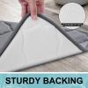 OLANLY Memory Foam Bath Mat Rug 44x24, Ultra Soft and Absorbent Bathroom Rugs, Non-Slip, Comfortable, Machine Washable Bath Carpet for Bathroom Floor, Tub, Shower and Home Decor Accessories, Dark Grey view 3
