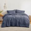 Love's cabin Seersucker Navy Blue Queen Comforter Set, 7-Piece All Season Lightweight Bed in a Bag Bedding Set with Comforter, Flat Sheet, Fitted Sheet, Pillowcases and Shams view 2