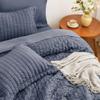Love's cabin Seersucker Navy Blue Queen Comforter Set, 7-Piece All Season Lightweight Bed in a Bag Bedding Set with Comforter, Flat Sheet, Fitted Sheet, Pillowcases and Shams view 4