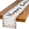 Artoid Mode Polka Dot Beige Happy Birthday Table Runner, Seasonal Kitchen Dining Table Decoration for Home Party Decor 13x72 Inch view 1