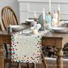 Artoid Mode Polka Dot Beige Happy Birthday Table Runner, Seasonal Kitchen Dining Table Decoration for Home Party Decor 13x72 Inch view 2