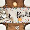 Artoid Mode Polka Dot Beige Happy Birthday Table Runner, Seasonal Kitchen Dining Table Decoration for Home Party Decor 13x72 Inch view 3