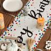 Artoid Mode Polka Dot Beige Happy Birthday Table Runner, Seasonal Kitchen Dining Table Decoration for Home Party Decor 13x72 Inch view 4