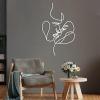 2 Faces Love Line Wall Art, Minimalist Woman Face Art,Metal Couple Face Line Wall Art,Couple Metal Wall Decor Sign, Livingroom Wall Hanging Gift (39.37 x 24.4 / 100 x 62 cm, White) view 1