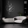 2 Faces Love Line Wall Art, Minimalist Woman Face Art,Metal Couple Face Line Wall Art,Couple Metal Wall Decor Sign, Livingroom Wall Hanging Gift (39.37 x 24.4 / 100 x 62 cm, White) view 3