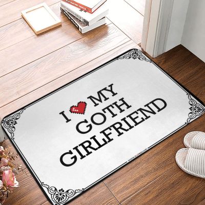 Abipuir Funny Sogns I Love My Goth Girlfriend Doormat Farmhouse Bath Rug Vintage Decor (Color : Colour, Size : 40X60CM)