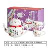 Ceramic Tea Pot, Japanese Filter Tea Set, One Pot, Two Cups, Household Cute and Fun Lucky Cat Tea Set for office home restaurant-Red one pot, two cups, no tray view 2
