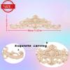 BSYMDH Long Wood Appliques DIY Wooden Carved Onlays for Bed Door Cabinet Wardrobe Furniture Decoration (1PC, 30x8cm/11.8"x3.2") view 2