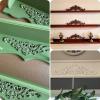 BSYMDH Long Wood Appliques DIY Wooden Carved Onlays for Bed Door Cabinet Wardrobe Furniture Decoration (1PC, 30x8cm/11.8"x3.2") view 4